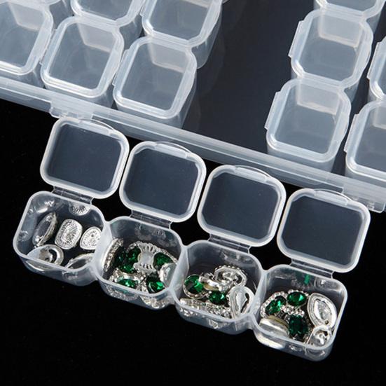 Klar plast 28 spor Smykker Perler Art Nail Tools Oppbevaringsboks Case Organizer