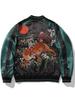 Huaxia Junpin Heren Trendy Geborduurde Tijger Baseballjack, Casual Buitenjas in Chinese Stijl.