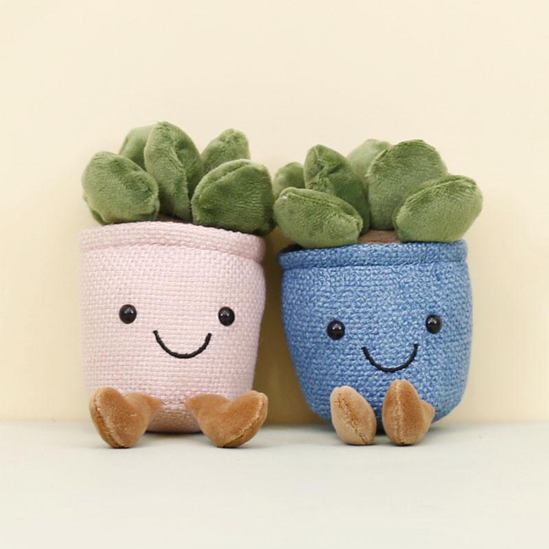 Adorable Plush Succulent Keychain Soft Toy Potted Plant Doll With Tulip Design