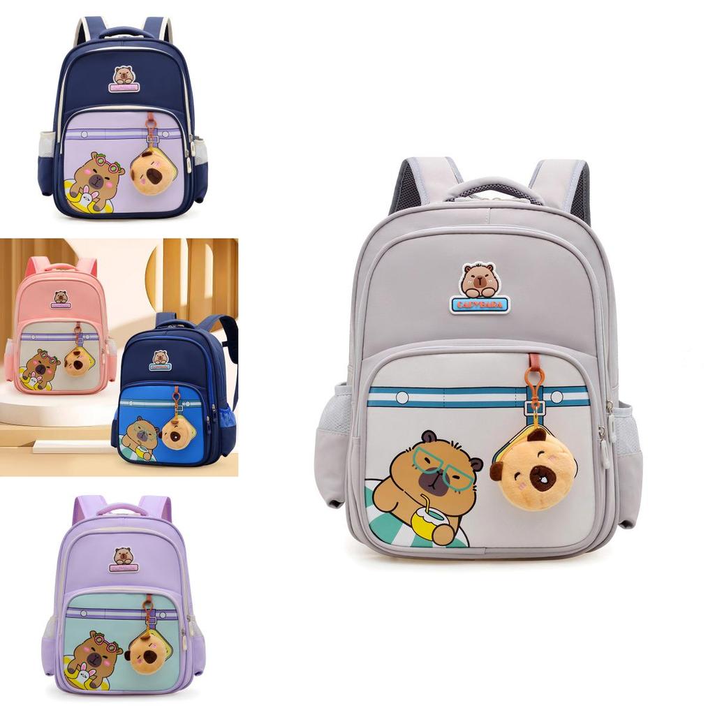 Adorable Capybara Kids Backpack For School With Adjustable Shoulder Straps And Cartoon Pattern