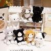 15cm Cute Simulated Sitting Cat Plush Keychain Soft Stuffed Animal White Black Kitten Pendant Doll Kids Birthday Gift