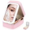 Kompakter LED Make-up-Organizer mit einstellbarer Helligkeit – Leichte Reisebox mit unterteiltem Stauraum für einfachen Transport