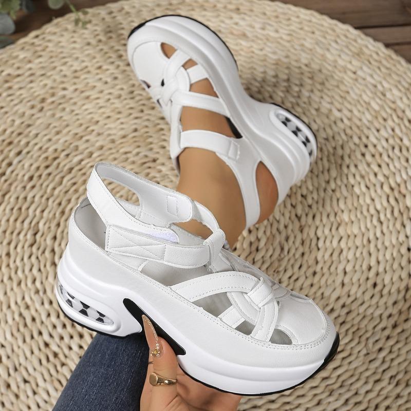 Large size sandals women's summer new wedge heel Velcro women's shoes platform casual shoes