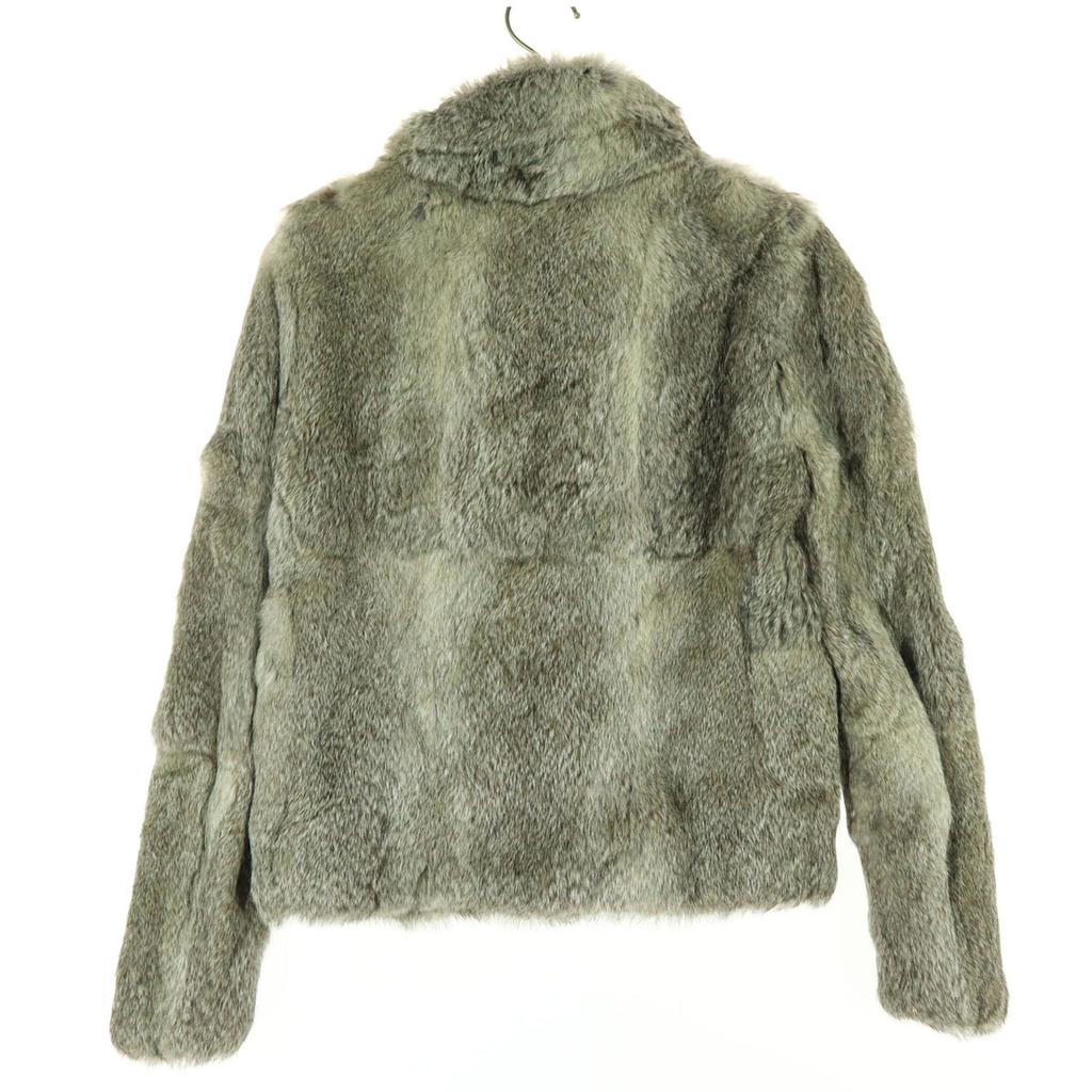 UNTITLED Long Sleeve Rabbit Fur Jacket 2 Brown Women Used