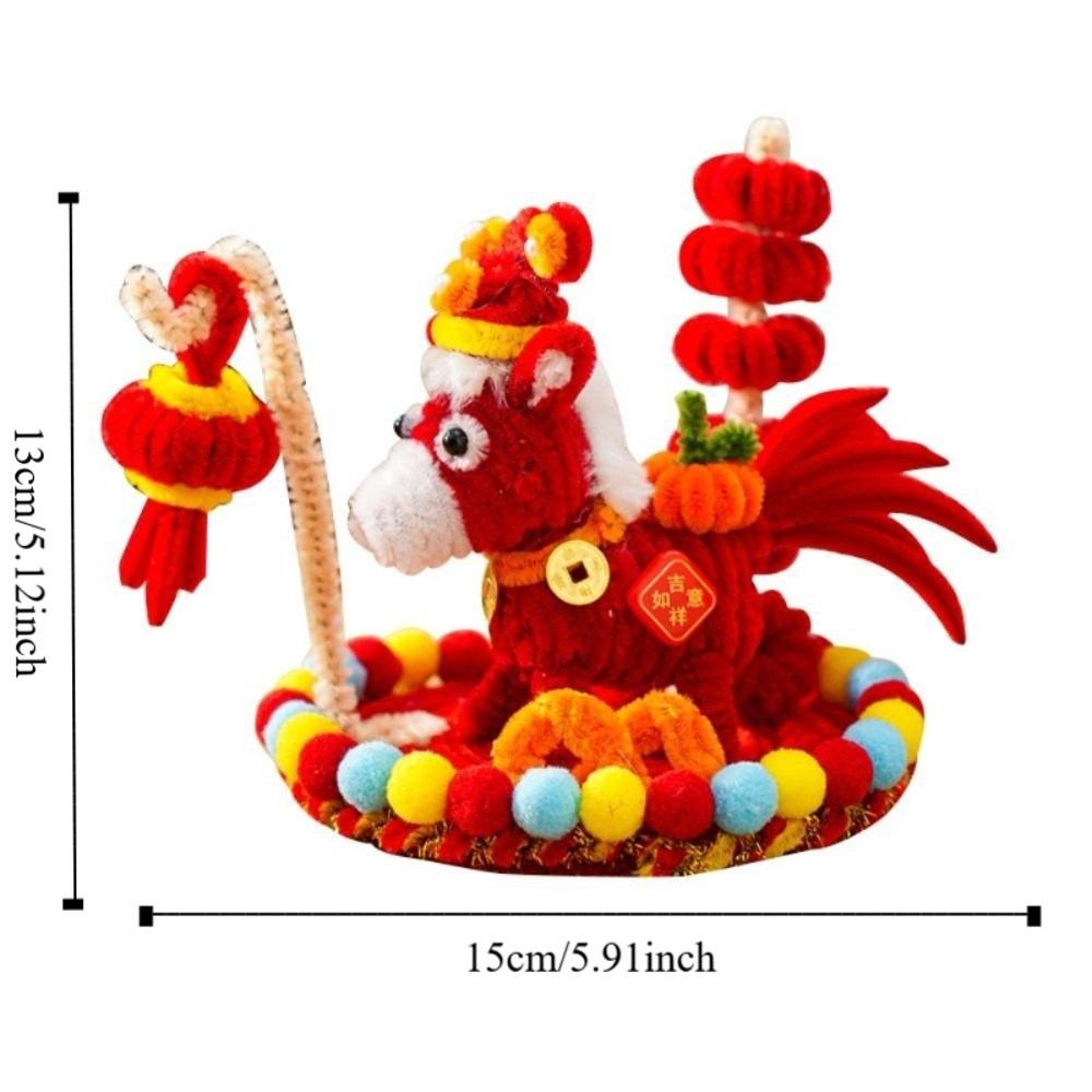 Handmade Horse Desk Pendant Cartoon Cute Creative DIY Twister Stick Unfinished DIY Material Kit Lunar New Year Horse Decoration
