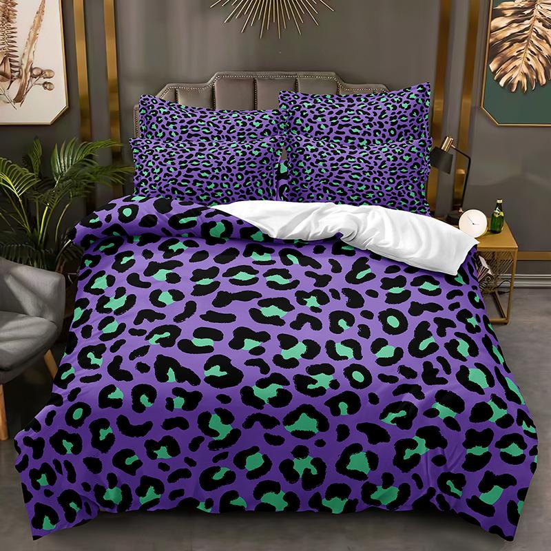 Leopard Print Texture Series Three-Piece Set, Duvet Cover, Grinding Kit Digital Printing