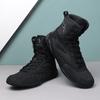 Autumn Professional High Top Mens Boxing Shoes Anti Slip Arena Training Shoes Lightweight Flexible Elastic Lace Up Sports Shoes