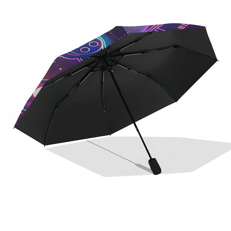 Neon Gaming Neon Game Over Automatic Opening Umbrella - Portable Folding Design with 8-Bone Steel Frame, , Ideal Gift for Gamers, Travelers,