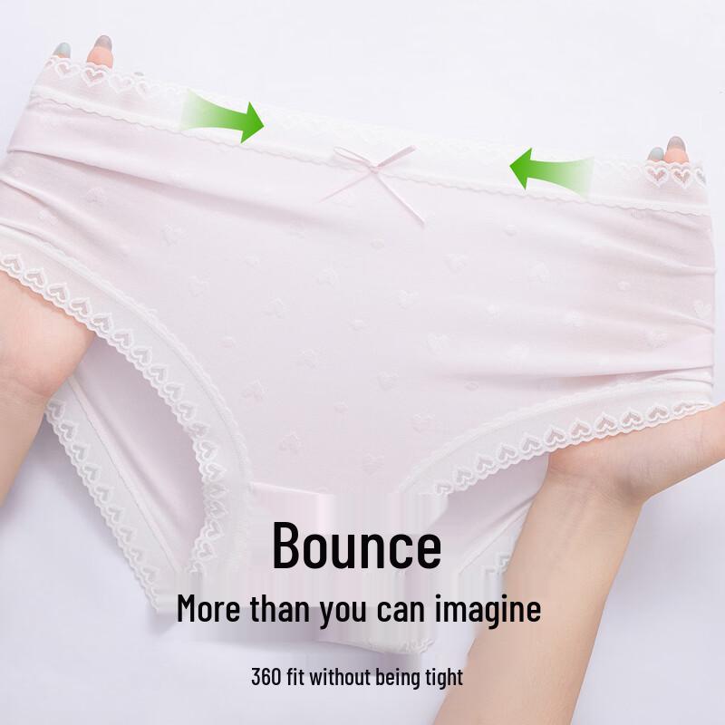 Miiow Women's Modal Heart Jacquard High-Waist Briefs