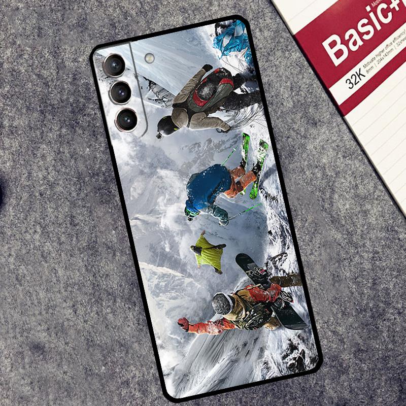 Ski Neige Snowboard Case For Samsung Galaxy S25 S26 Ultra S20 S21 S22 S23 S10 Plus S25 FE S24 Ultra Cover Coque