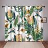 2 Panel Bird Tropical Plant Leaf Printed Curtains for Bedroom Living Room Blinds Window Cortinas Grommet Top Rod Pocket Drape