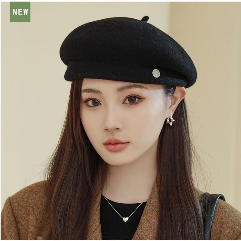 British Vintage Wool Artist's Beret Women Winter's Versatile Choice for a Flattering, Face-Slimming Silhouette Soft and Warm