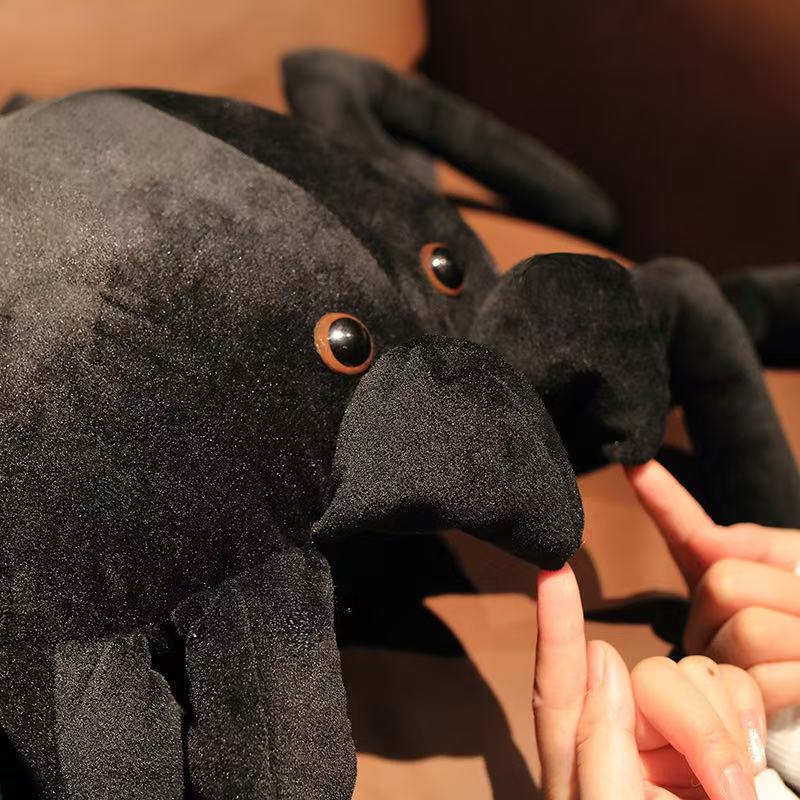 Peluche Bambola Ragno Nero Bambola Fatta a Mano Cartone Animato Anime Cuscino Carino Decorazione per la Casa Giocattolo Regalo di Compleanno per Bambini