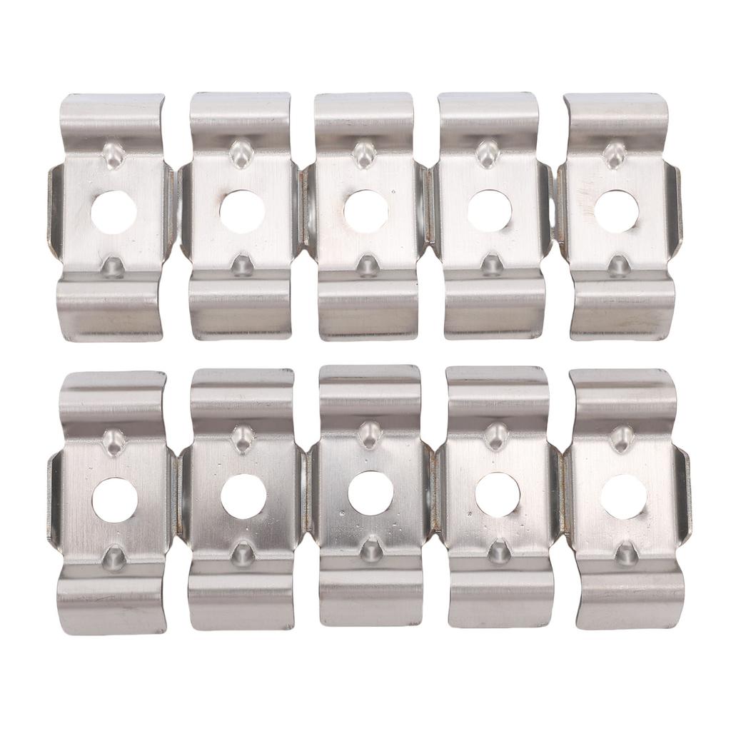 10 Stück Doppelstangen-Mattenzaun-Befestigungszubehör Metallplattenklemme Edelstahlhalterung Beschläge Eckverbinder