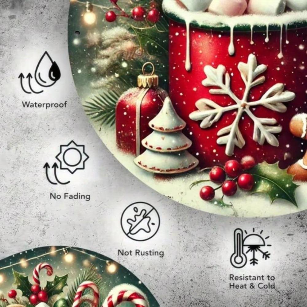 Metal Gingerbread House Wall Art Christmas Decor Sign Aluminum Home Cafe Decor