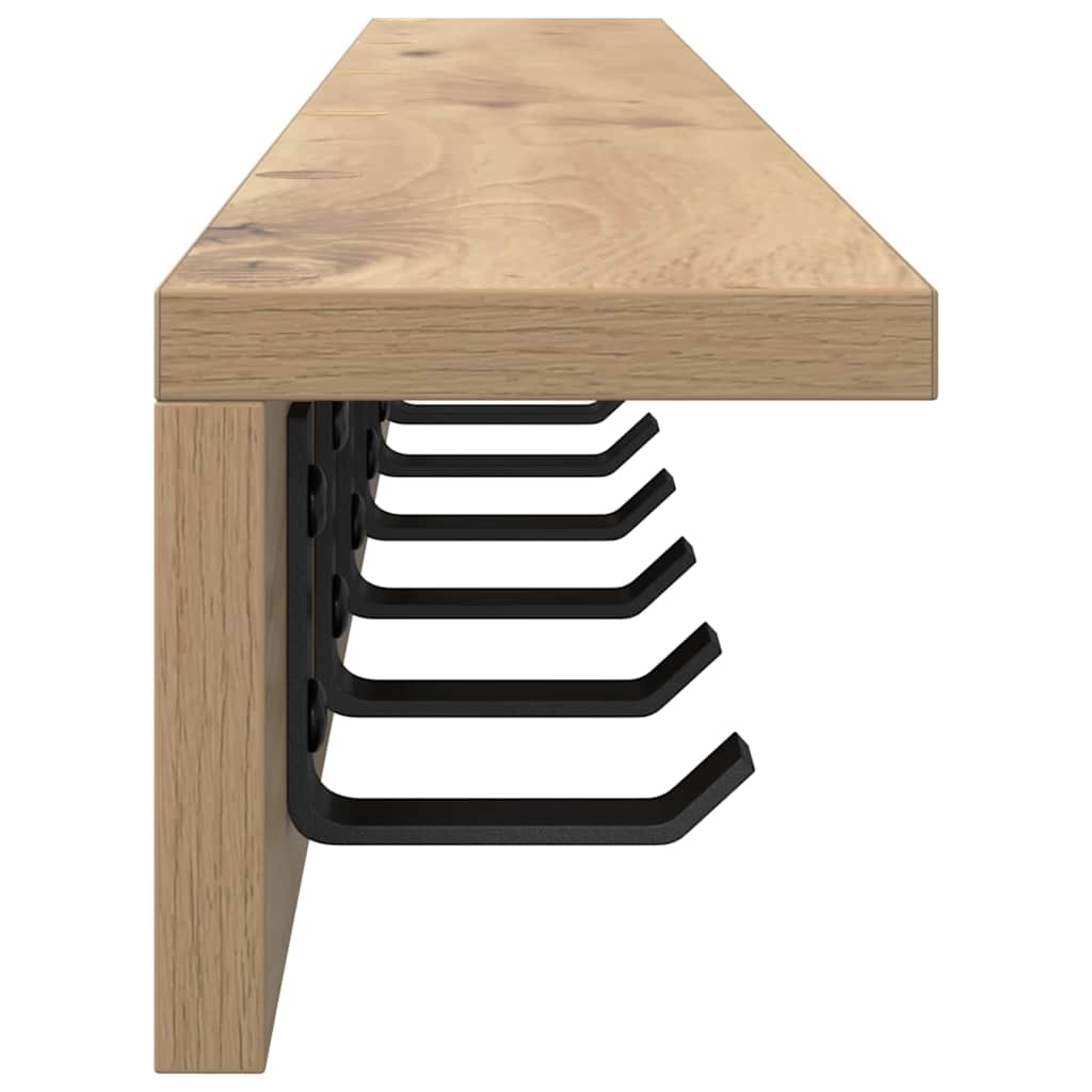 Wall Mounted Nightstand Artisan Oak Finish 100 X 10.5 X 10.5 Cm