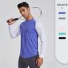 Men's Quick-Dry Colorblock Basketball Training Suit - Breathable Long Sleeve T-Shirt