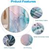 Marble Shower Curtain 72x72 Inches for Bathroom Abstract Pale Pink Blue Bathtub Room Partition Hotel Decoration Modern Mineral Waterproof Fabric