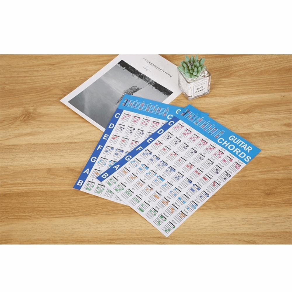 Printed Vinyl Paper Guitar Practice Chord Chart Coated Paper Chord Fingering Diagram For Kids
