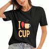 I Love Coffee,Ladies Cotton T Shirt, Premium Cotton Quality Print, Durable, Casual Fashion. Perfect Coffee Lover Gift,  Graphic Tee, Everyday Wear, Un