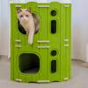 Mehrschichtiges Katzenhaus für Wohnungskatzen Haustier-Klettergerüst Integrierter Kratzbaum Doppellagige Kratzplatte