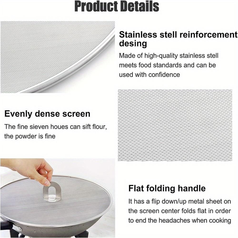 3pcs/pack Splatter Screen for Cooking Stainless Steel Grease Guard for Frying Pan Ultra Fine Mesh Lids Set of 3(10", 11.5", 13")