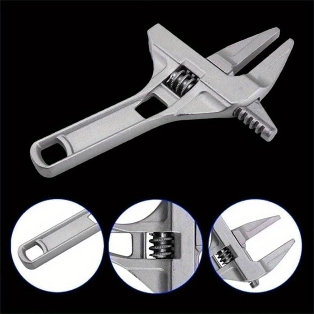 Mini Adjustable Multi Wrench, Sink Pipe Nut Remover Tool, Large Opening Strong Clamp Spanner For Bathroom Kitchen Faucet Repair