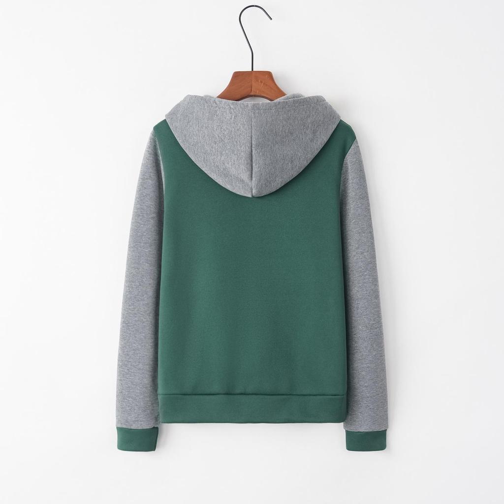 Kadınlar İçin Cepli ve Uzun Kollu Avrupa ve Amerikan Tarzı Kapüşonlu Çıtçıtlı Sweatshirt