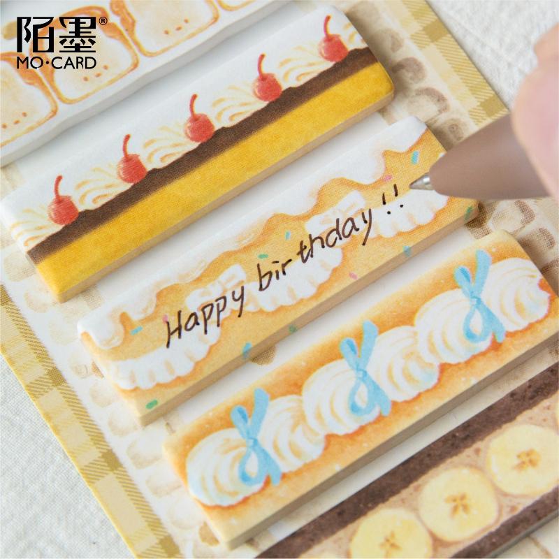 Kawai Gift Special Shaped Index Sticky Notes Dingding Cake Shop Series Student Classification Key Mark Message Stickers Lovely