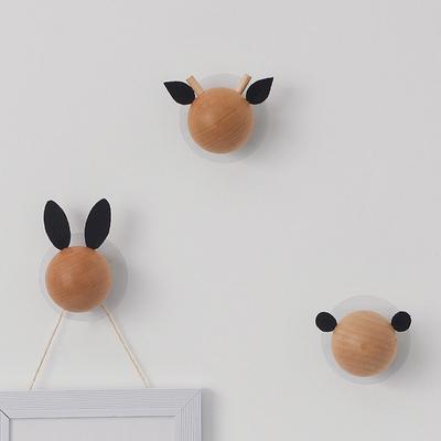 Nordic Style Children's Bedroom Wall Decoration Punch-free Animal Head Hanger Wall Hanging Creative Hanger
