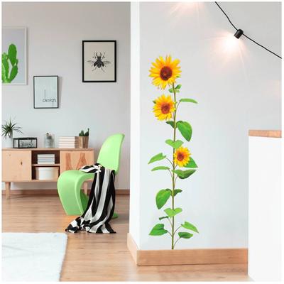 [Q5982] - Yellow Green 'Sunflower' Sticker Sheet - 20x70 Cm