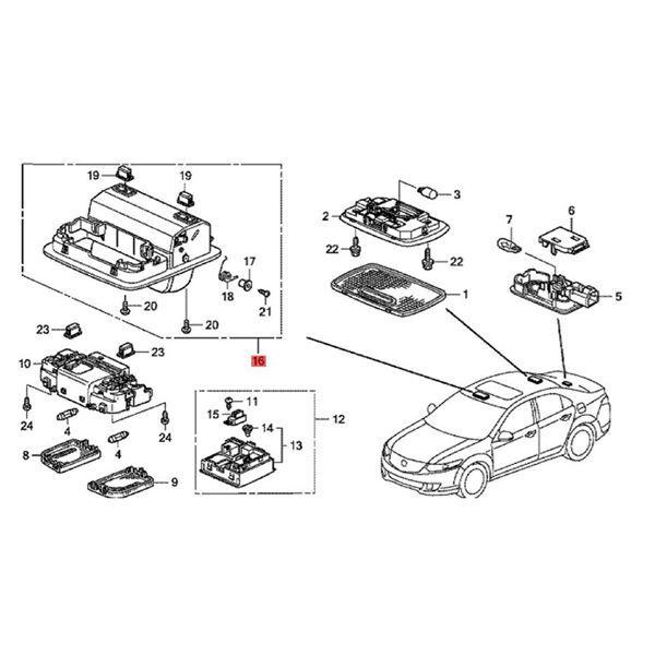 

83250TA0H01: Fits 08-13 Honda Accord Sunroof Overhead Light Base 83250-TA0-H01. None