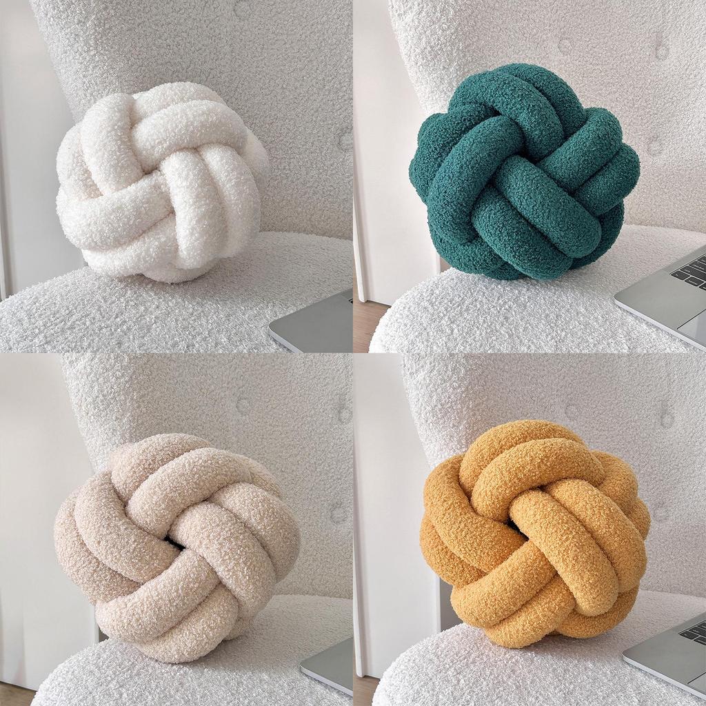 Modern Minimalist Sphere Pillow With Teddy Fleece Cover For Lounge And Sofa Decor