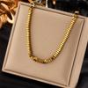 Creative Vintage Ethnic Pearl Heart Diamond Flower Eight-Pointed Star Pendant Necklace