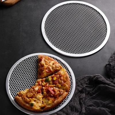 6-14 Inch Pizza Baking Pan Mesh Round Aluminum Pizza Screen Baking Pan DIY Non-stick Mold Oven Hollow Pie Mesh Baking Tool