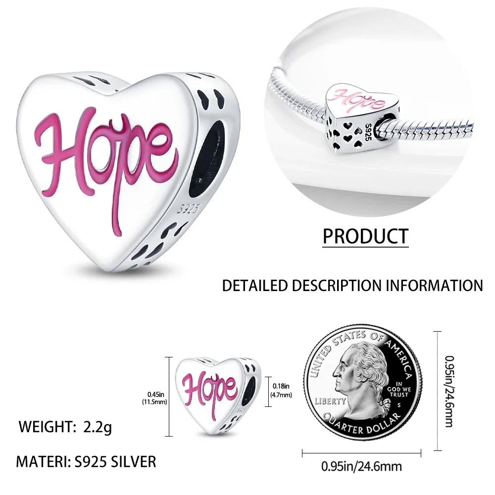 Copperromantic Heart Series Charms Hope Lovecopper Beads Fit Original Bracelet Diy Fine Jewelry Gifts For Women Making