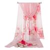 Flower Print Long Wrap Shawl 160*50cm Beach Gauze Scarf Elegant Shawl Silk  for Women