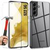 Coque pour Samsung S22 - PROSHOP - Silicone Anti choc Souple - Transparent - 2 Verres Trempés
