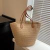 Dam Stor Kapacitet Axelväska Sommar Halmvävd Korg Handväska Mode Kvinnlig Lyxig Designer Strandväska Bali Shopper Tote