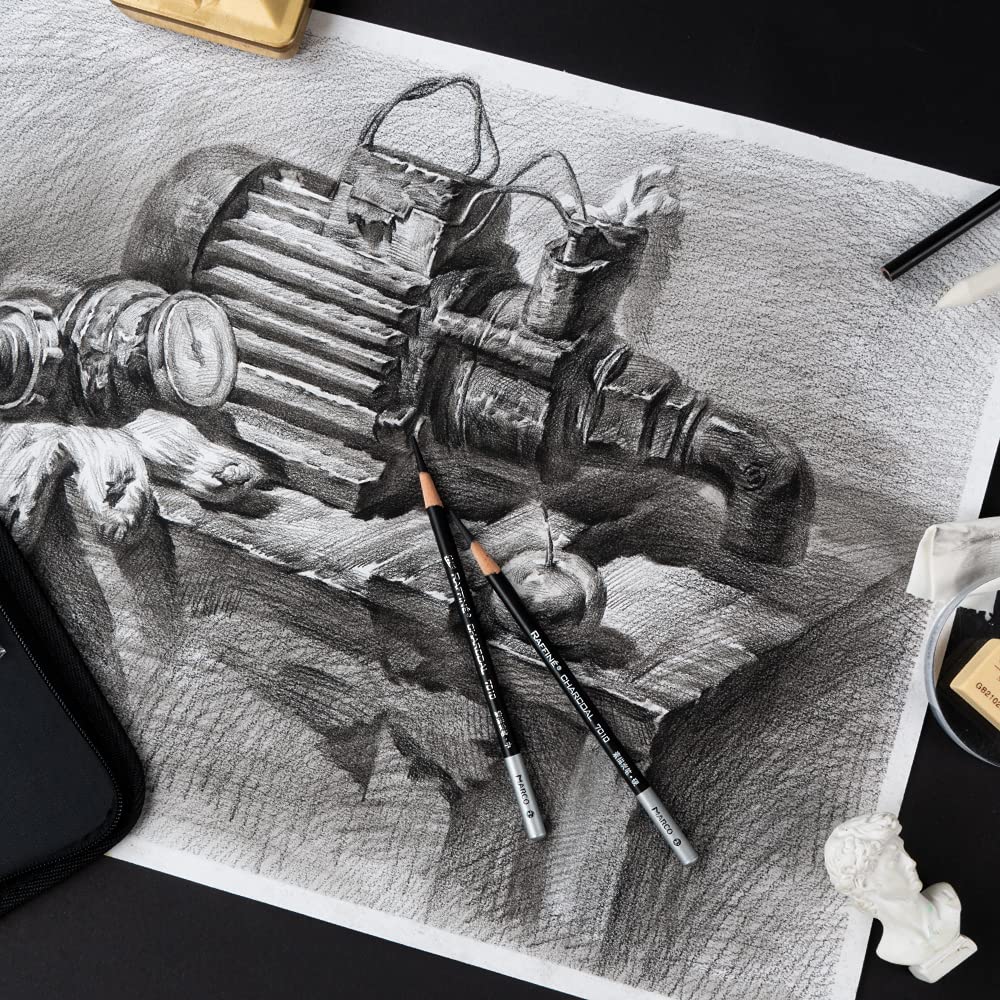 Professional Sketching Drawing Art Tool Kit with Graphite Charcoal Paper Erasable and Craft Knife Includes Canvas Rolling 29-Piece & Pencils, Pencils,