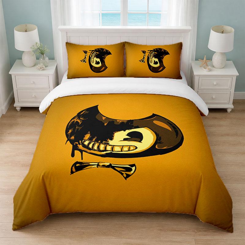Bendy and the Ink Machine Bedroom 3Pcs Bedding Set Soft Bed Sheet Pillowcases Home Bedding Decoration