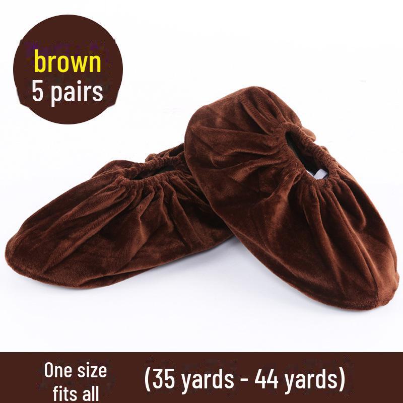 Durable Non-Slip Flannel Shoe Covers for Reusable Indoor Use - Ideal for Kids, Guests, and Students