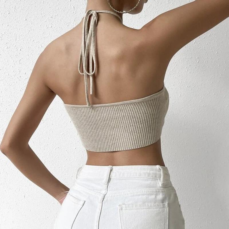 GMXIA Sexy Spice Girls Women's Temperament Short Halter Halter Knit Vest Top Woman