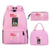 Lightweight 3Pcs School Backpack Set Rucksack Bookbag Lunch Bag Pencil Case Back To School Accessory for Teenage Boys Girls