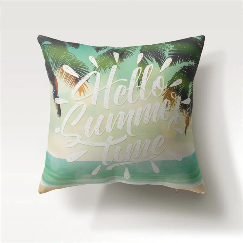Summer Beach Sunset Landscape Pillowcase 45x45cm Sofa Chair Bedside Car Cushion Cover Bedroom Room Living  Home Decor