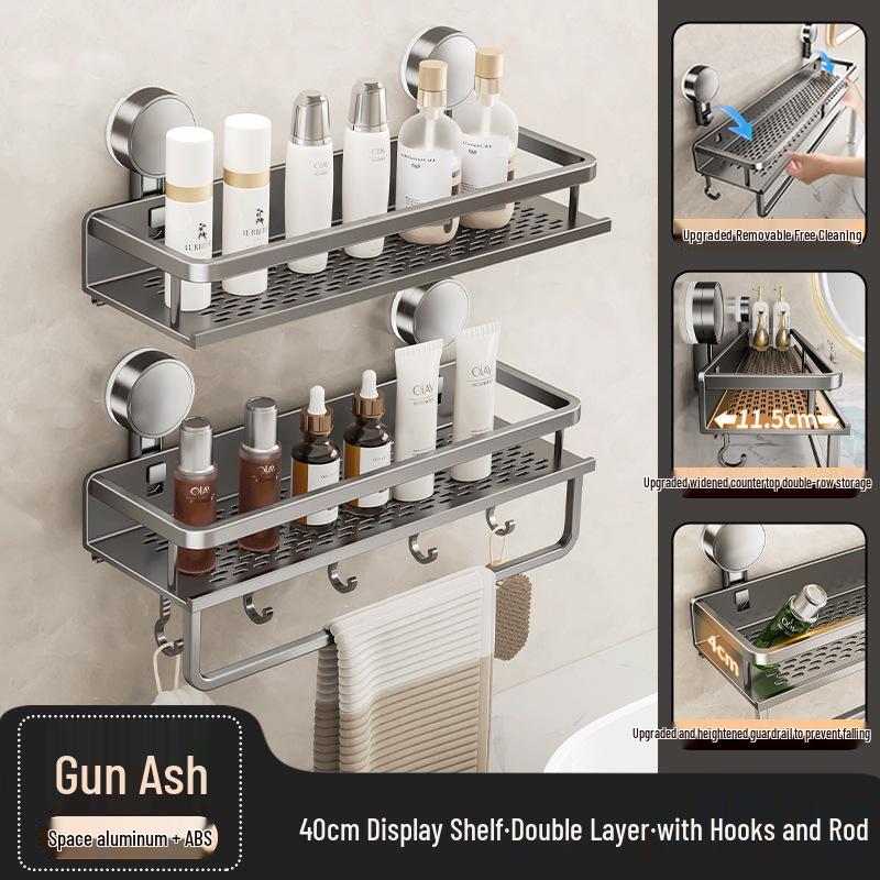 Badezimmer-Wandregal mit Saugnapf ohne Bohren