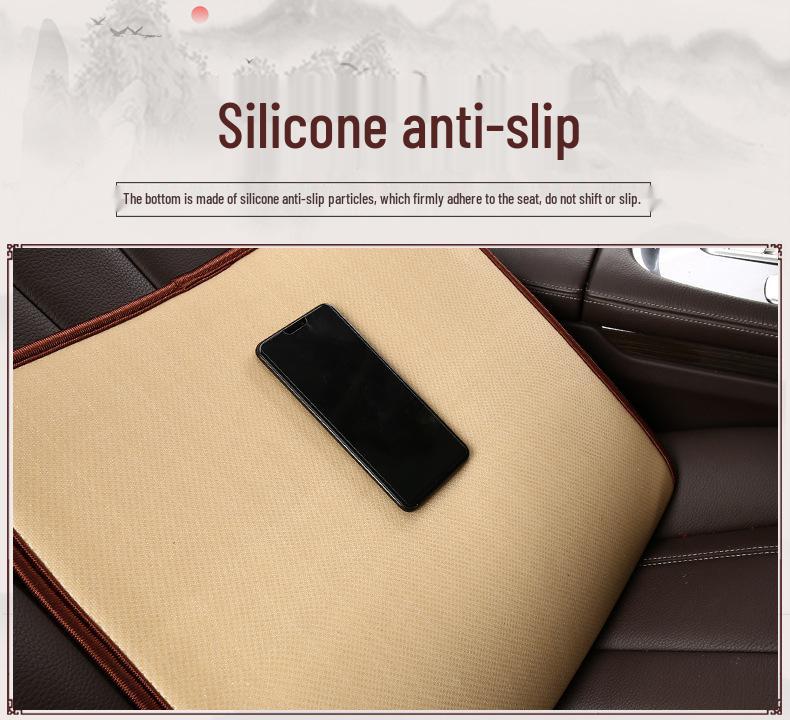 2024 Summer Car Seat Cushion with Wooden Bead Lumbar Support