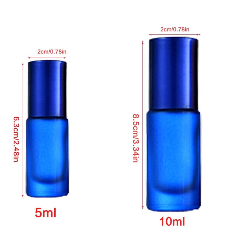 5/10ml Glass Roller Bottle For Essential Oils Aromatherapies Refillable Portable Roll On Container Practical Leakproof Design