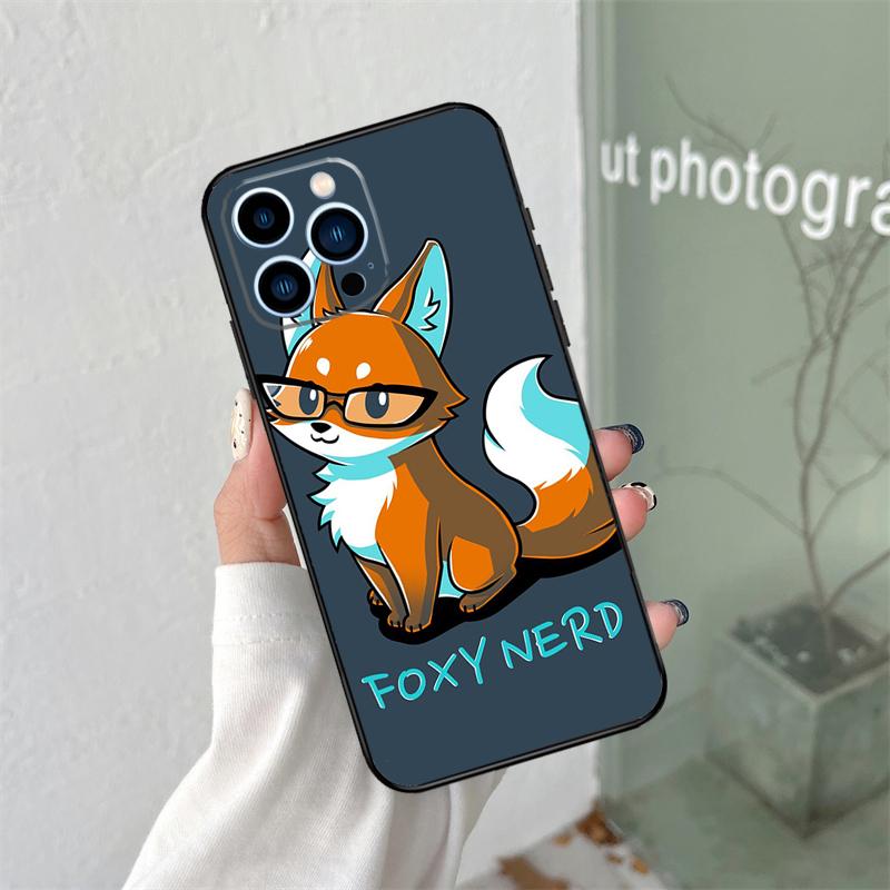 Anime Funny Fox Silicone Soft Case For iPhone 17 Air 11 14 15 16 Pro Max 13 12 Mini 16 Plus 16e Back Cover