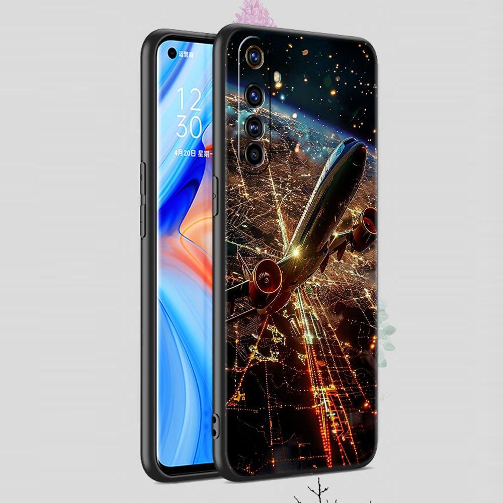 Travel-Nspired Airplane Route Soft TPU For Realme 13 12 11 10 9 Pro Plus GT3 GT2 C21 C25 C35 C53 C55 C67 Pro 5G Phone Case Cover